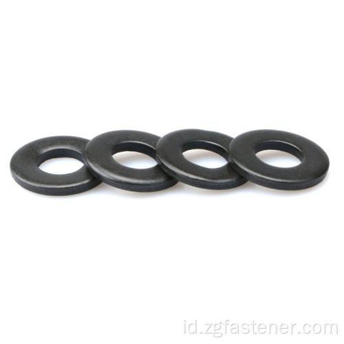 Baja black oksida bundar cuci karbon baja karbon finish hitam galvanis flat washer